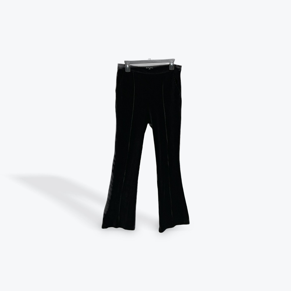 Hunter & Brown Black‎ Velvet Corduroy Flare Leg Pants Women's Size Medium